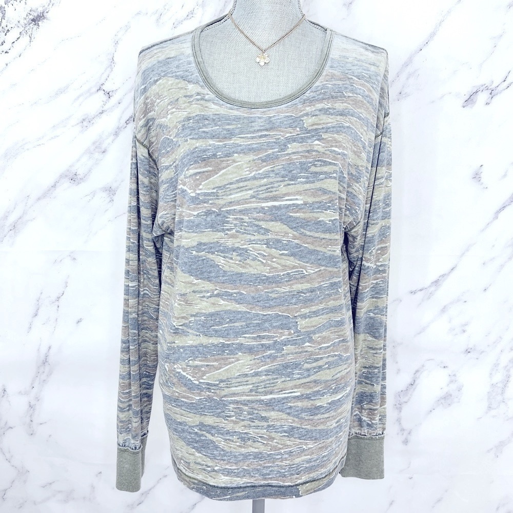 Free People | We the Free | Arielle Printed Knit Camo Tiger Top | Sz S